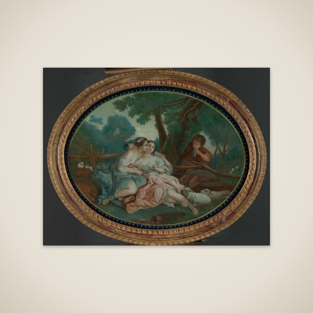 Fête galante scene unframed print