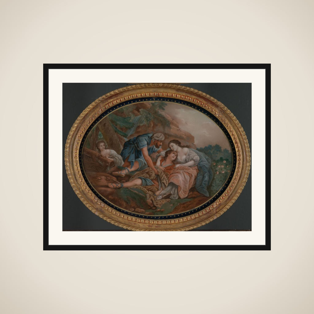 Fête galante scene framed