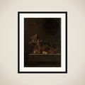 A Sprig of Gooseberries on a Stone Plinth framed