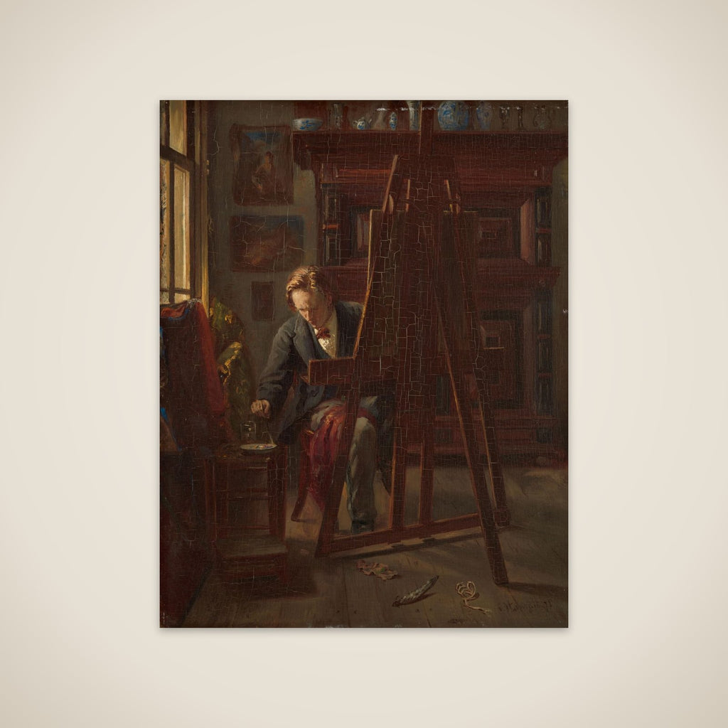 The Artist George Jan Hendrik Poggenbeek in His Studio unframed print