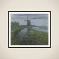 Oostzijdse Mill along the River Gein by Moonlight framed