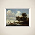 River Landscape with Ferry framed