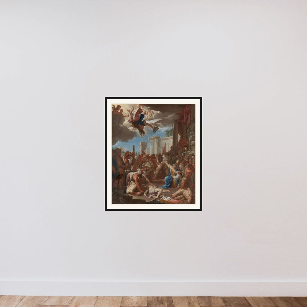 The Martyrdom of the Seven Sons of Saint Felicity framed — shown to scale