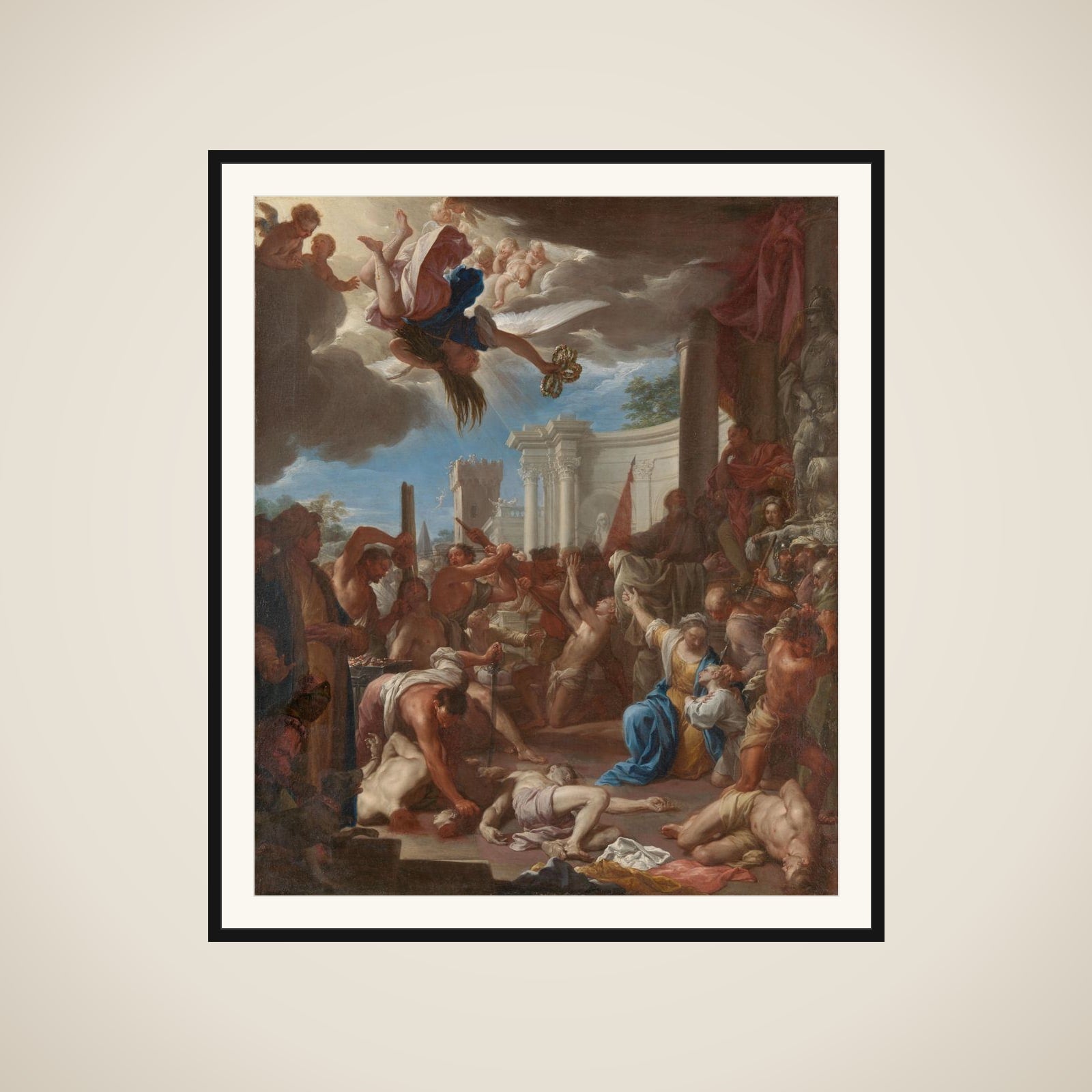 The Martyrdom of the Seven Sons of Saint Felicity framed
