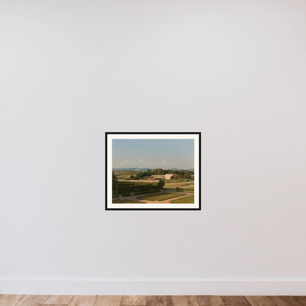 View of the Gardens of Villa Medici framed — shown to scale