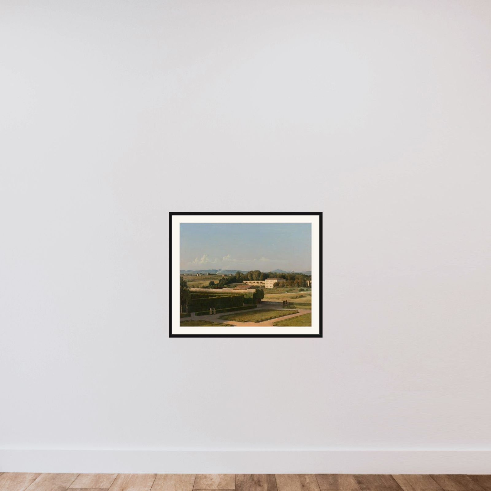 View of the Gardens of Villa Medici framed — shown to scale