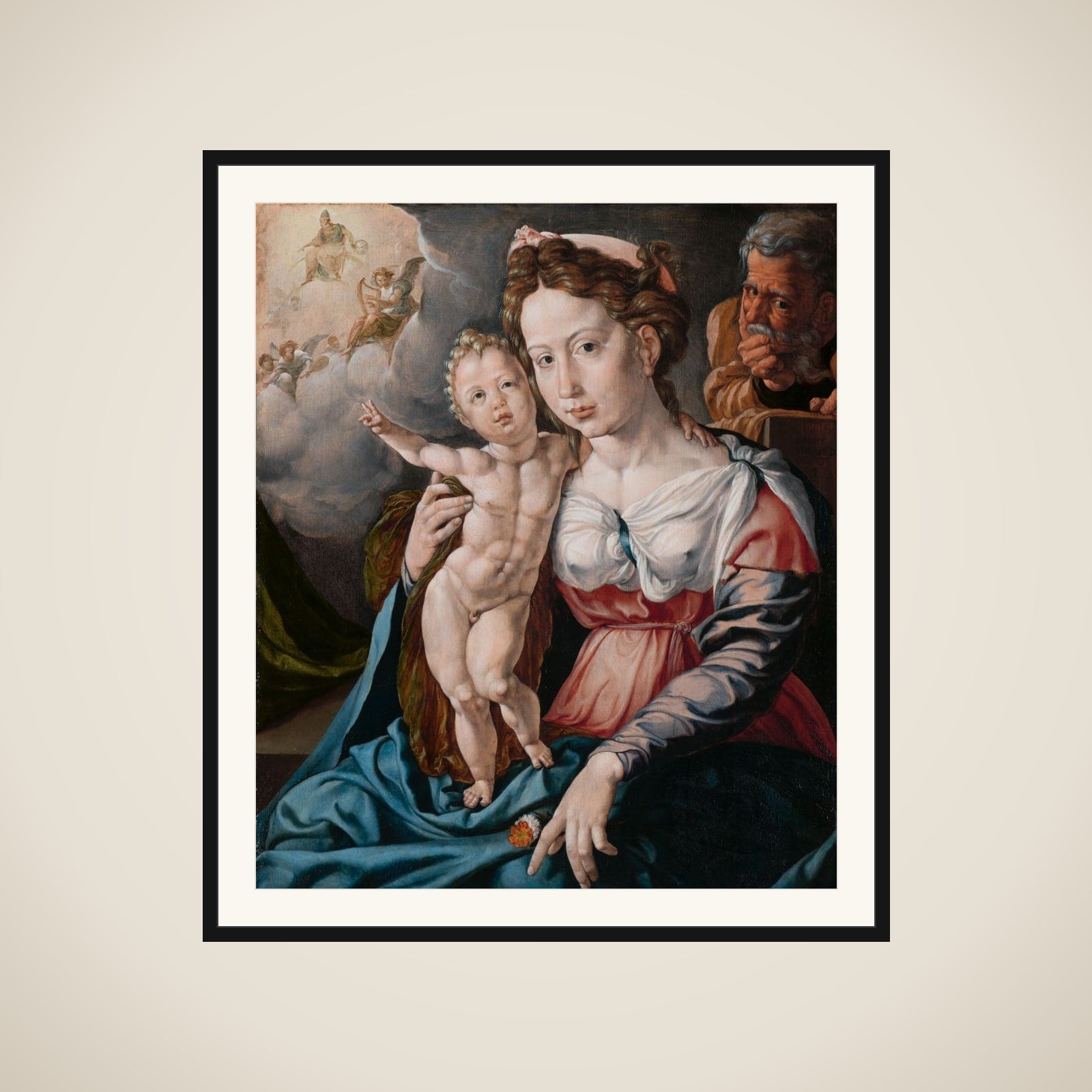 The Holy Family framed