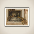 Still Life with a Bowl of Corn, Artichokes, Grapes and a Parrot framed
