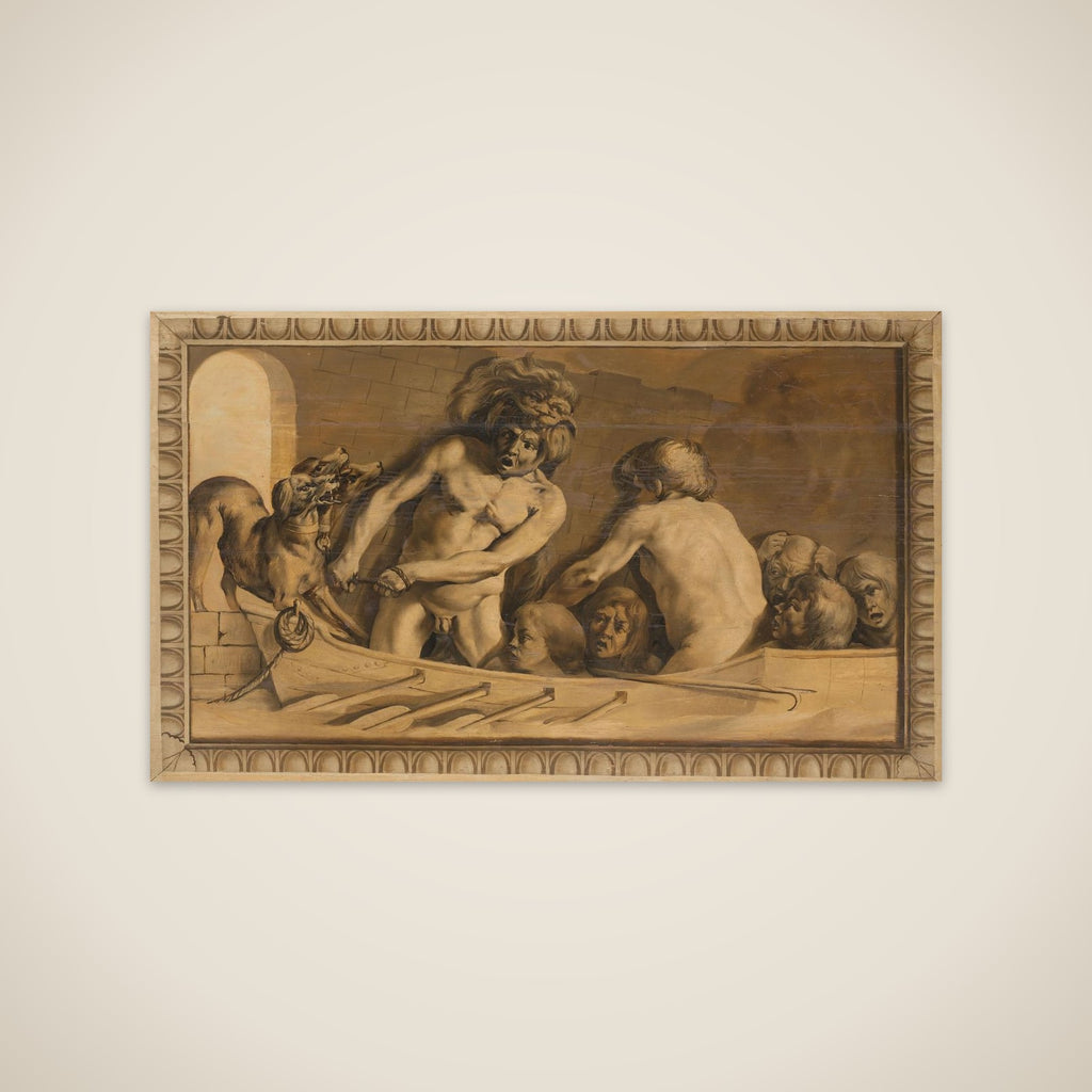Hercules Gets Cerberus from the Underworld (Charon, the Ferryman of the Styx) unframed print