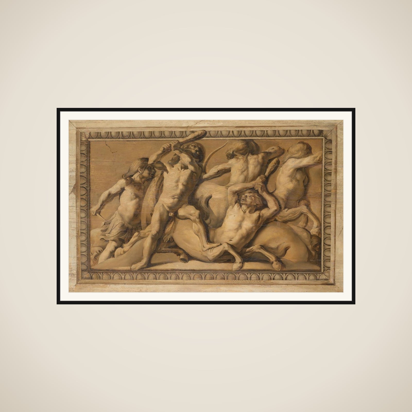 Hercules Slays the Centaurs (Jupiter Defeating the Centaurs) framed
