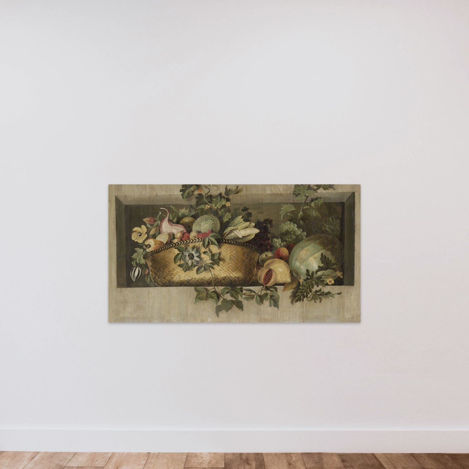Still Life with Fruit and Flower Garlands unframed — shown to scale