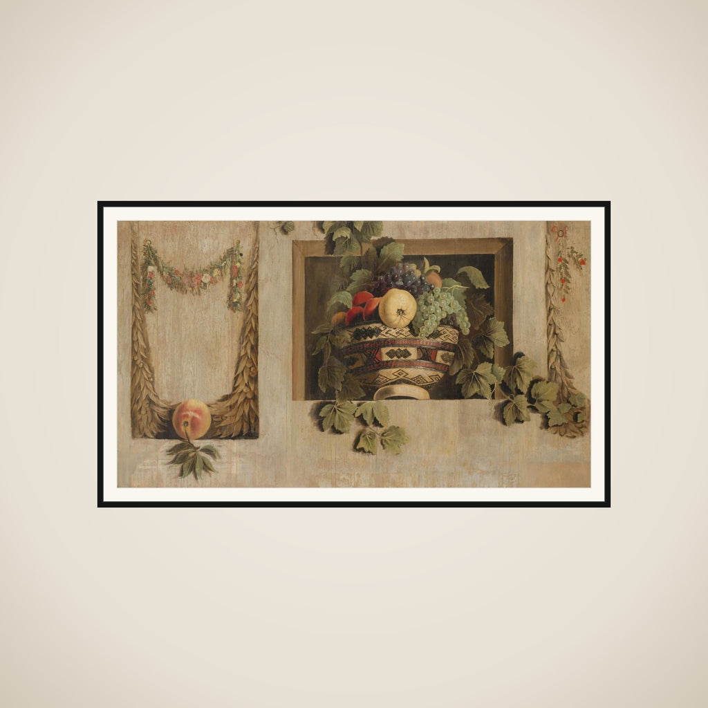 Still Life with Fruit and Flower Garlands framed