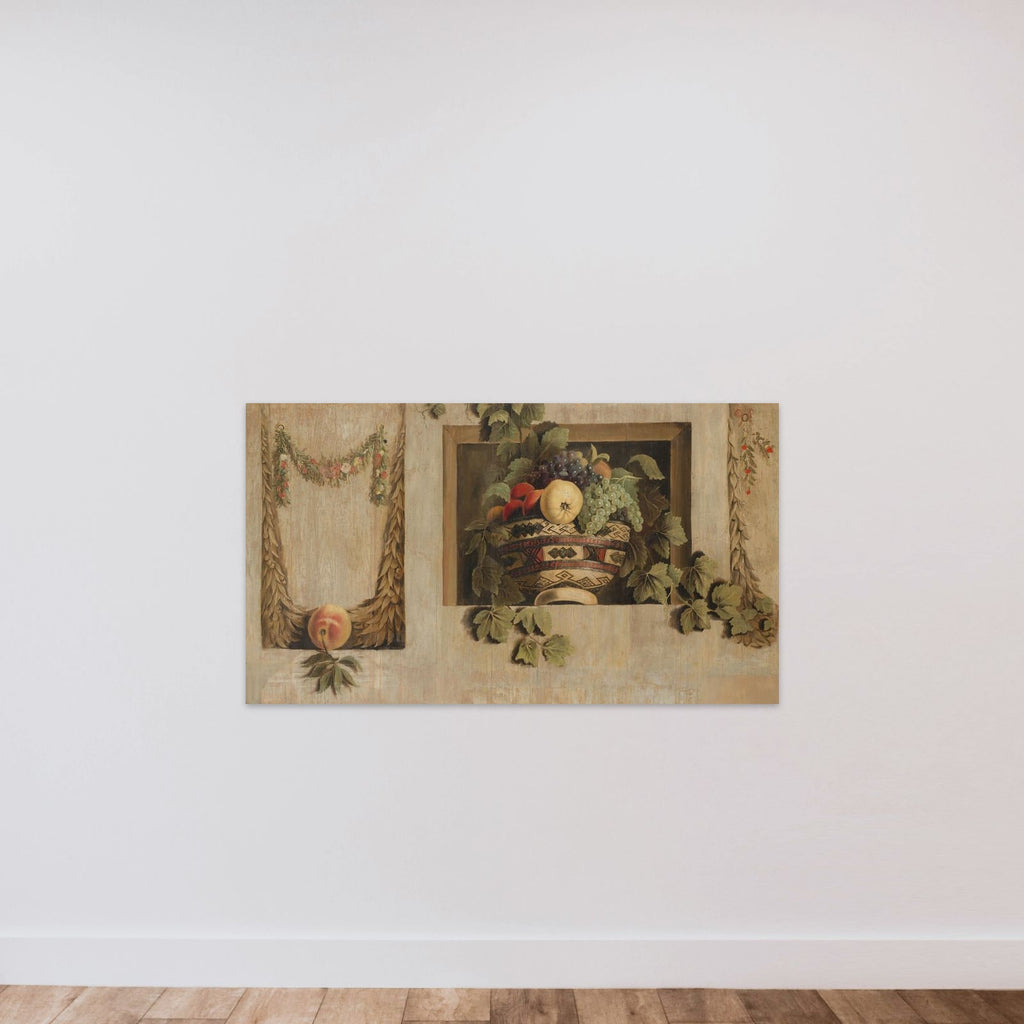 Still Life with Fruit and Flower Garlands unframed — shown to scale