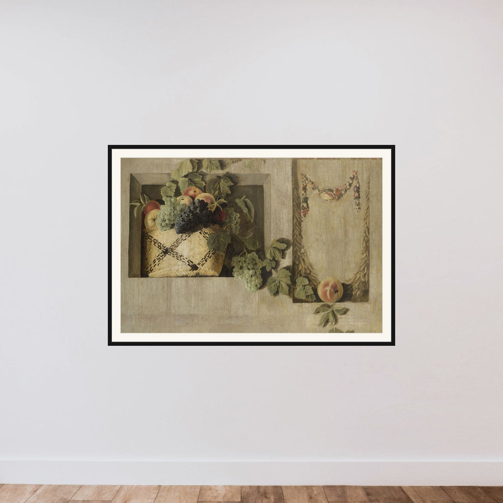 Still Life with Fruit and Flower Garlands framed — shown to scale