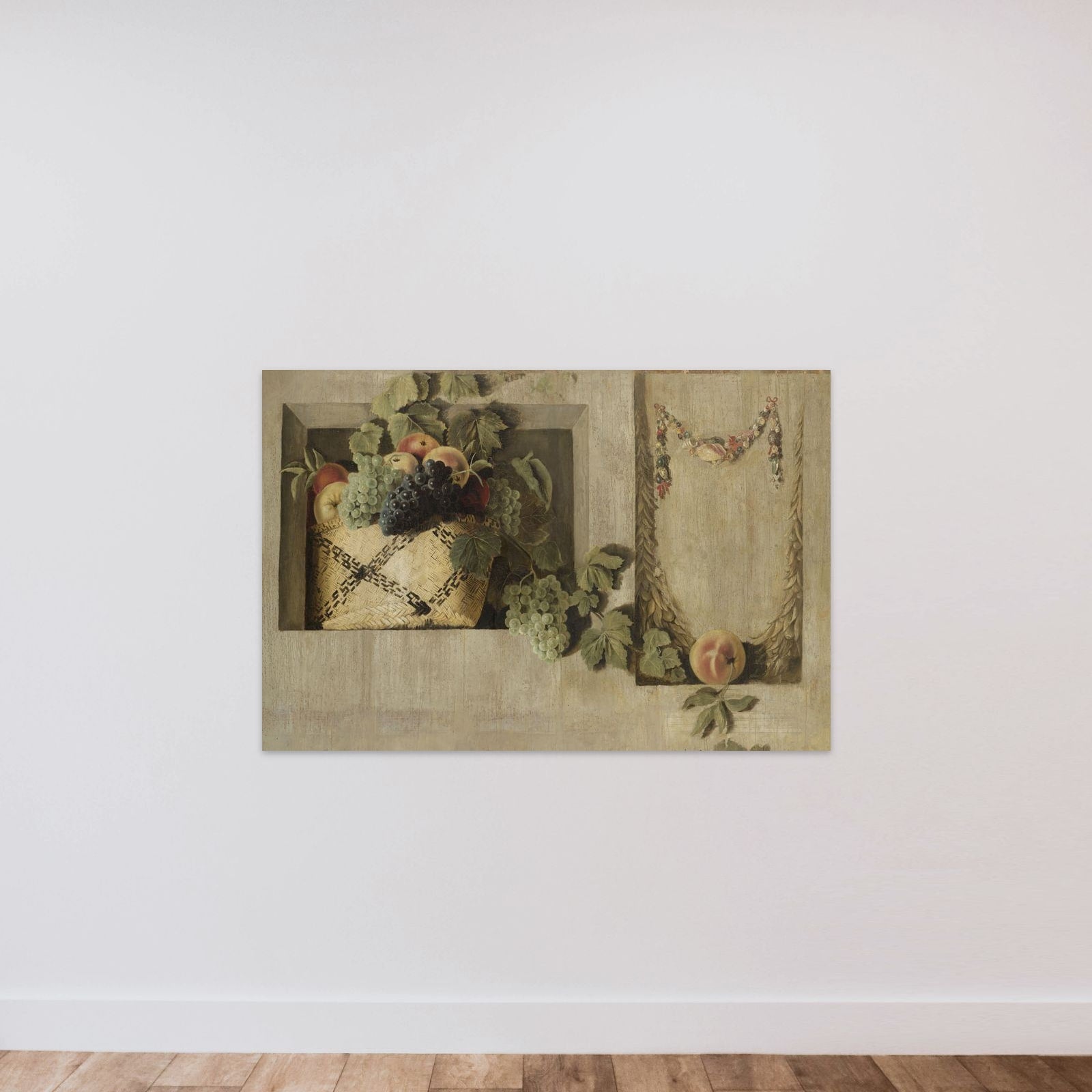 Still Life with Fruit and Flower Garlands unframed — shown to scale