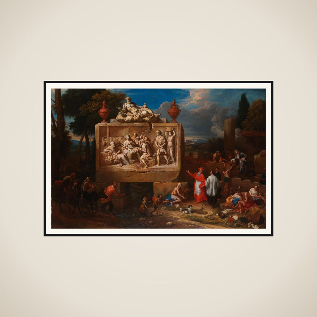 Fantasy Landscape with Saint Charles Borromeo framed