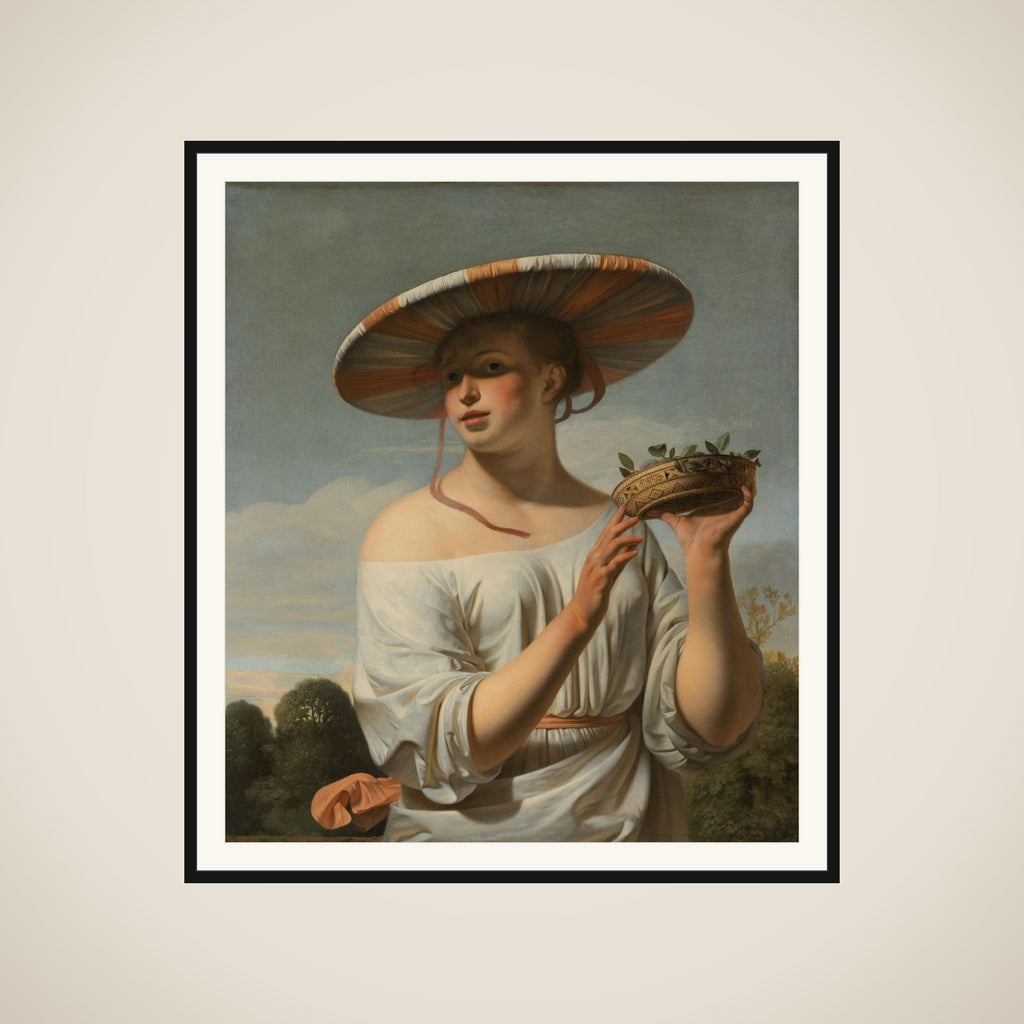Woman in a Large Hat framed