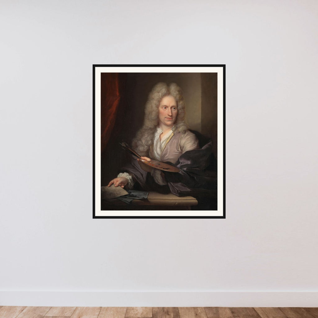 Portrait of Jan van Huysum framed — shown to scale