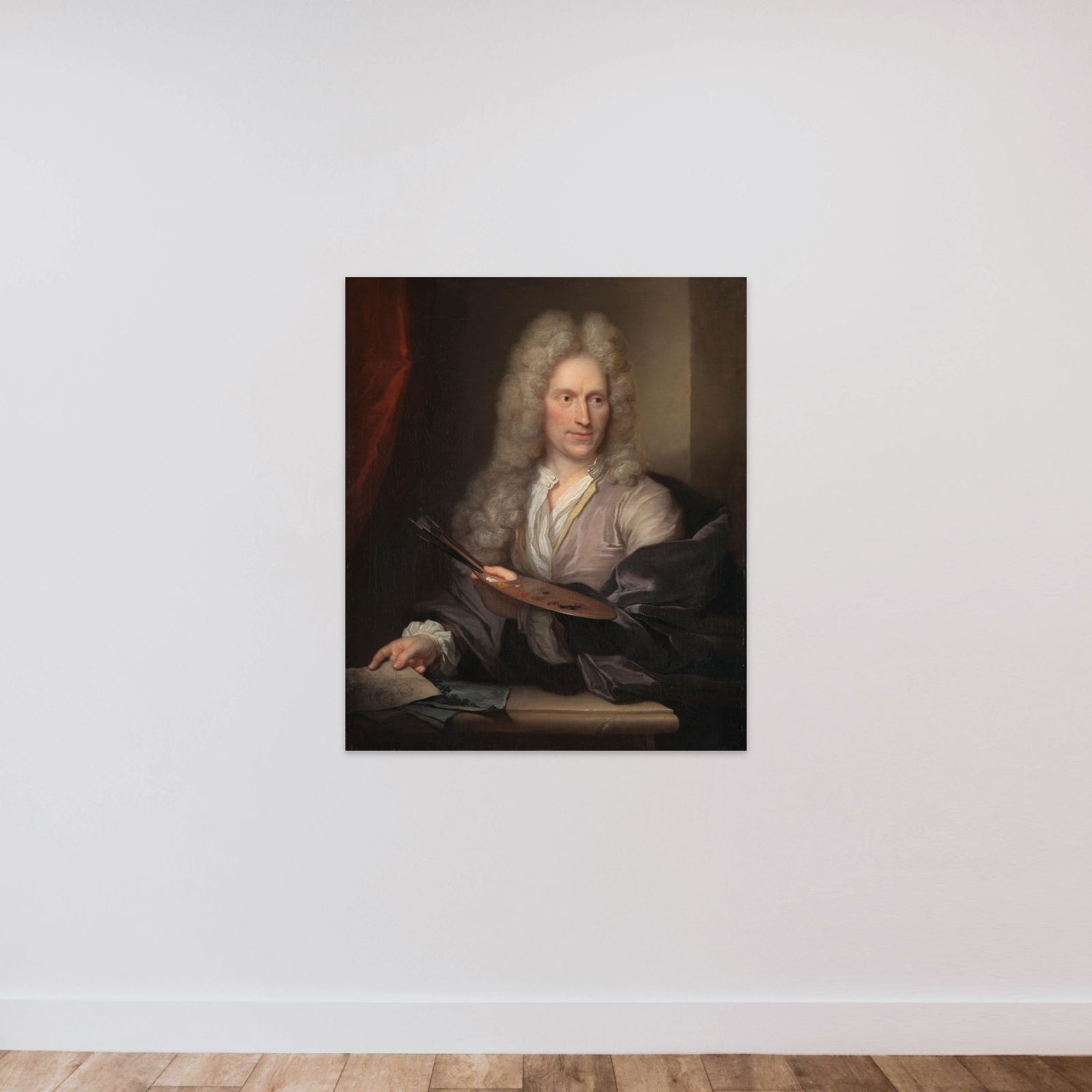 Portrait of Jan van Huysum unframed — shown to scale