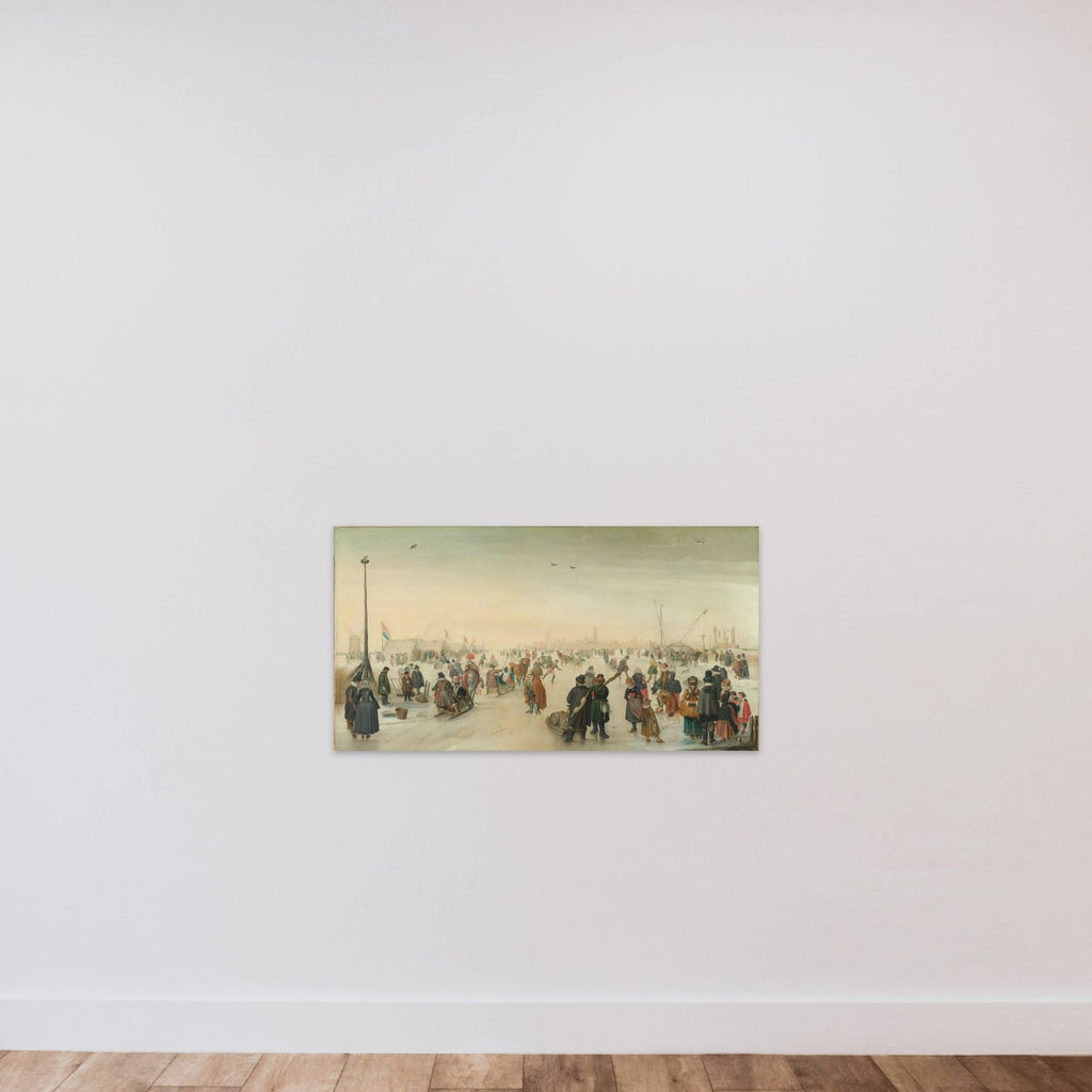 Enjoying the Ice near a Town unframed — shown to scale