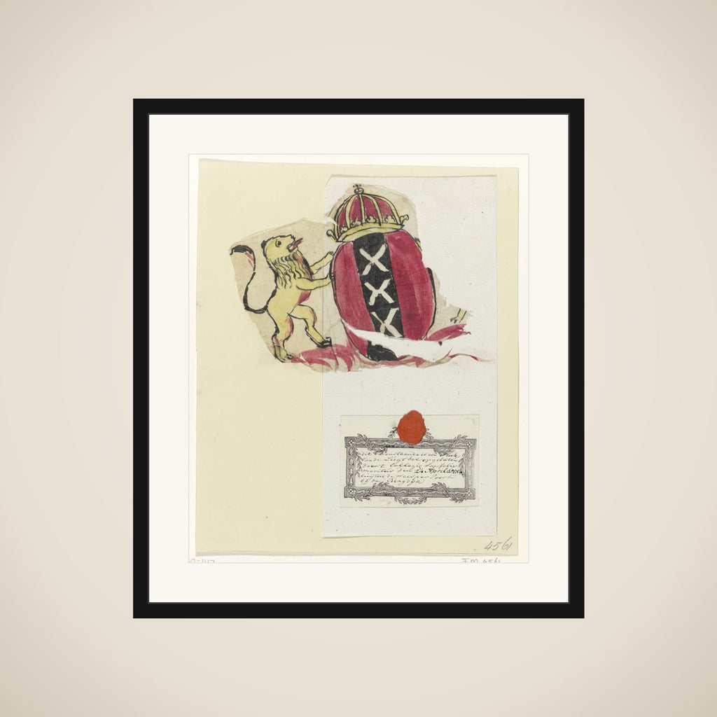 Fragment van een luchtballon, 1784 framed