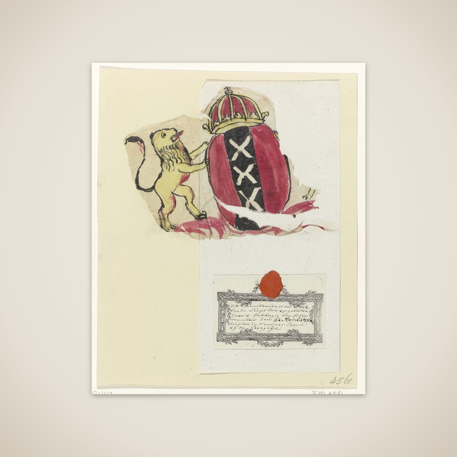 Fragment van een luchtballon, 1784 unframed print