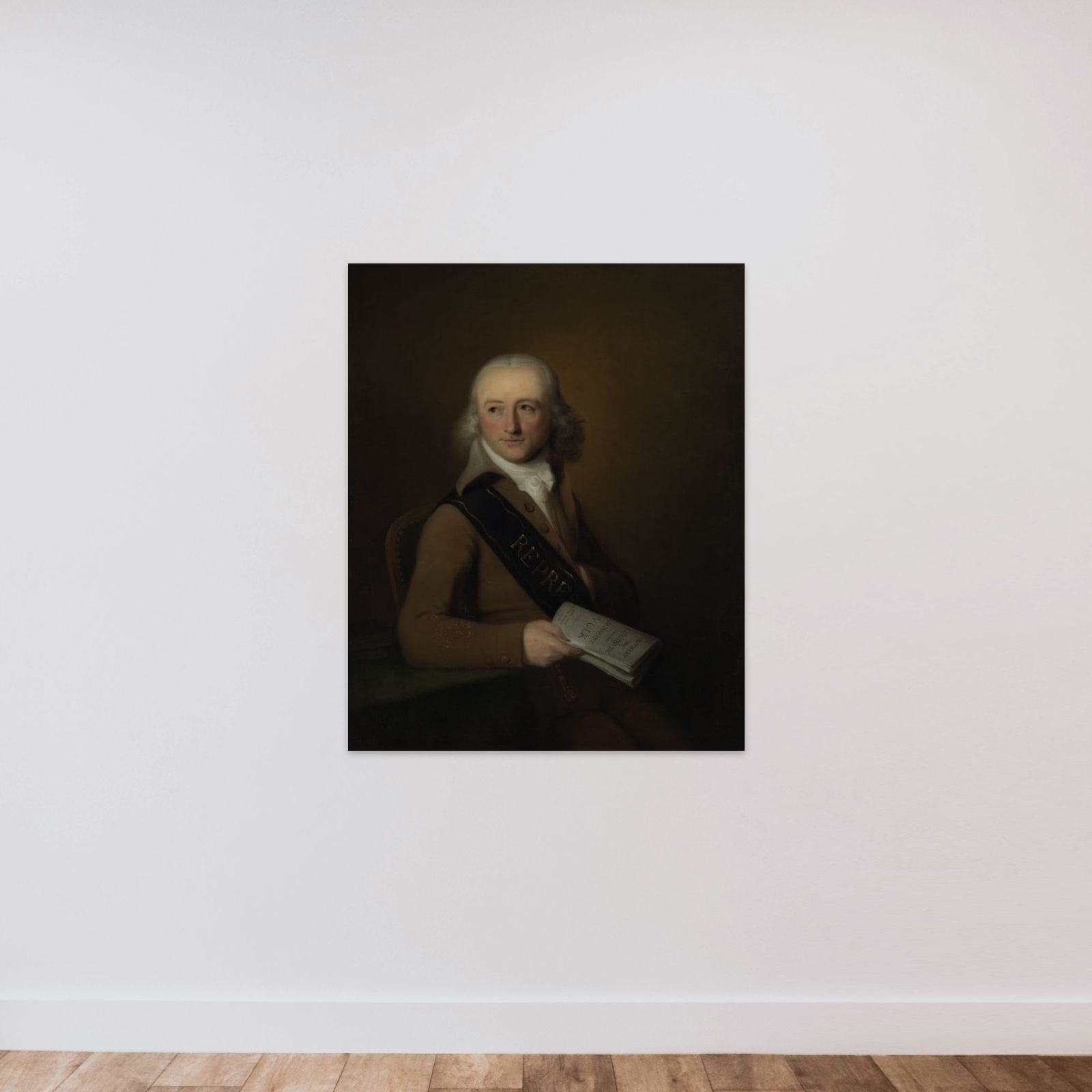 Portrait of Leonardus van der Voort unframed — shown to scale