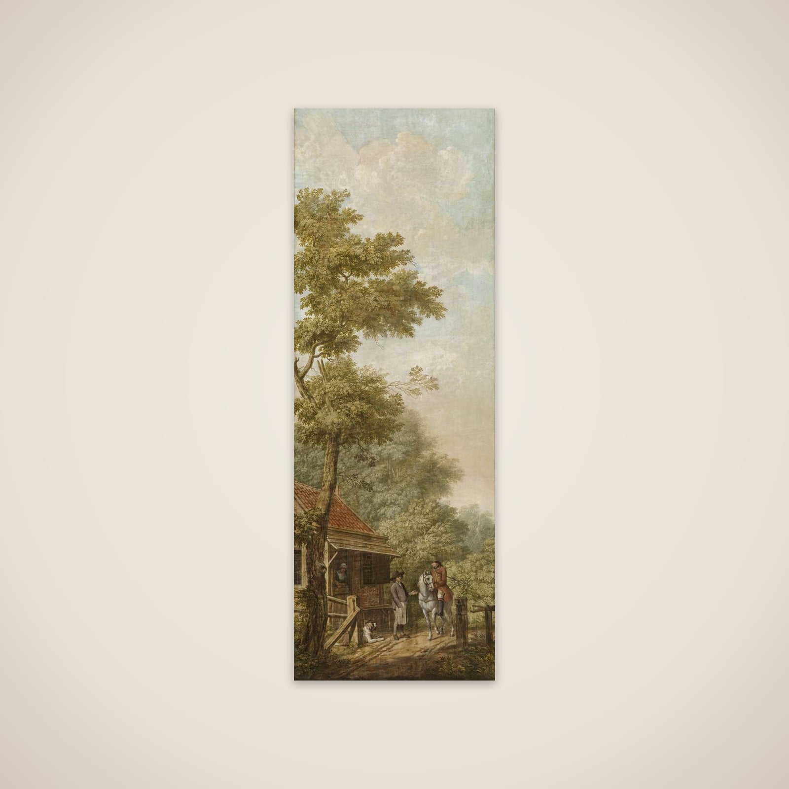 Three Painted Wall Hangings of a Dutch landscape unframed print