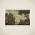 Three Painted Wall Hangings of a Dutch landscape framed