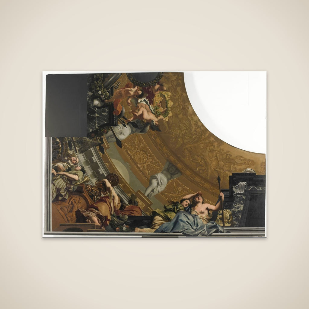 Part (bottom left) of a ceiling decoration with Diana and her companions as the principal representation unframed print