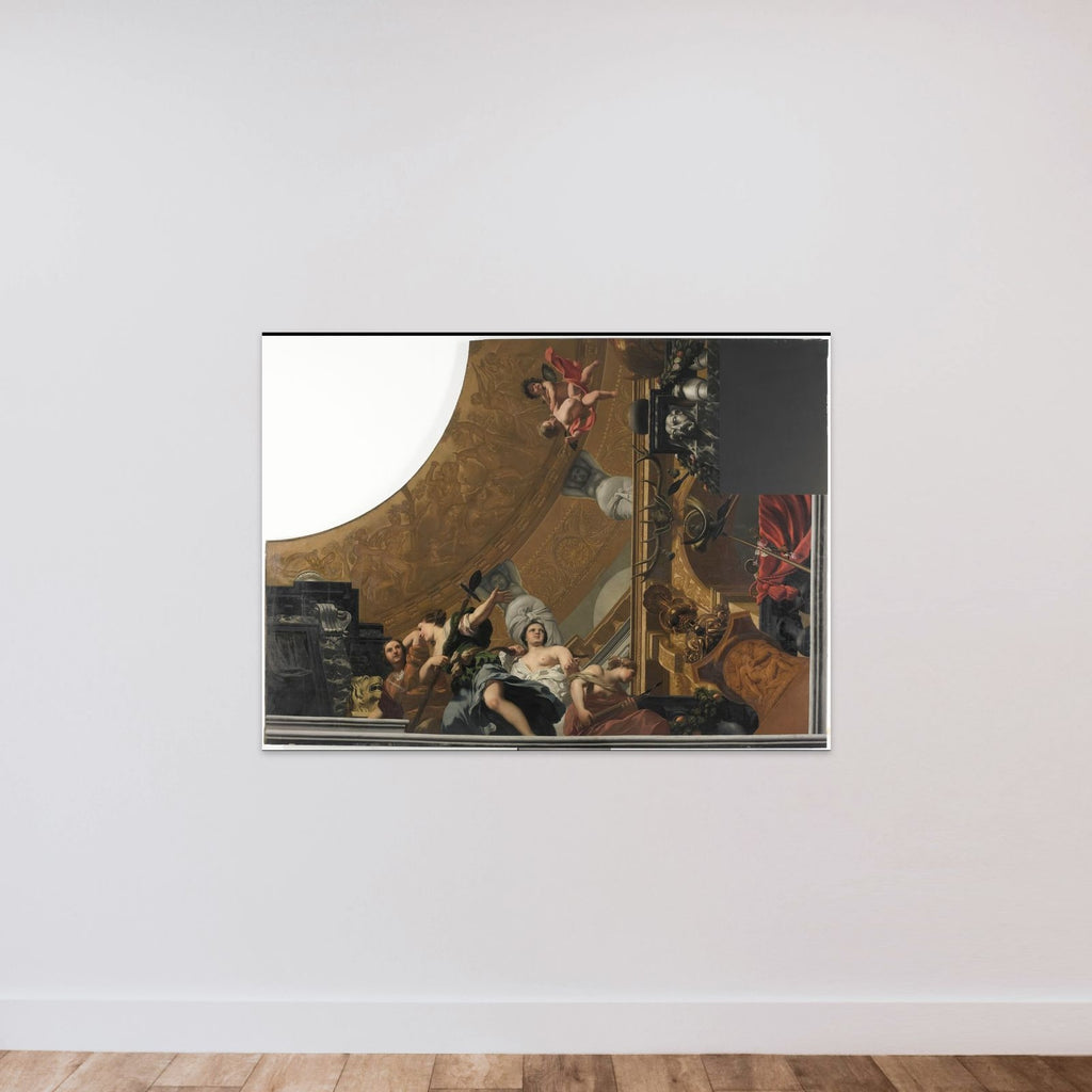 Part (bottom right) of a ceiling decoration with Diana and her companions as the principal representation unframed — shown to scale