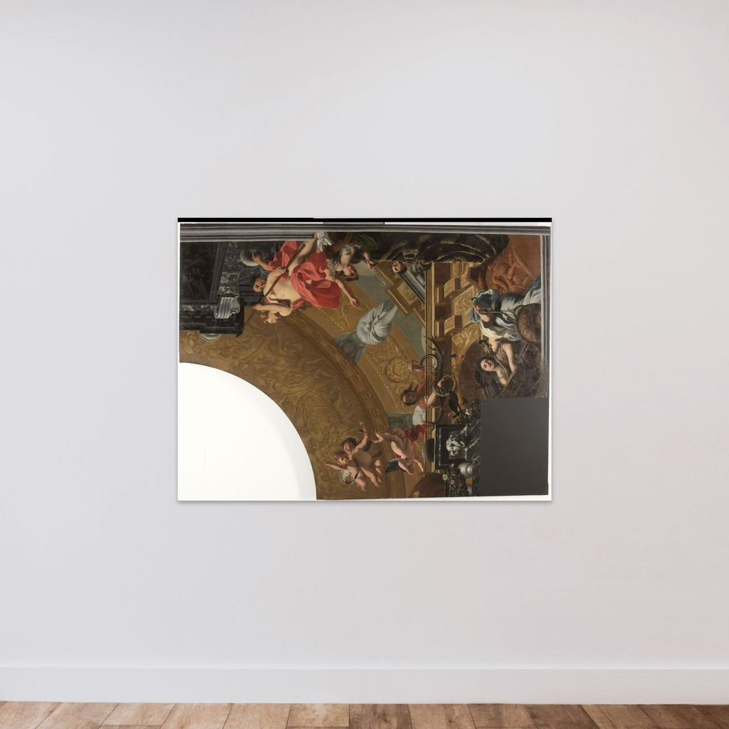 Part (top right) of a ceiling decoration with Diana and her companions as the principal representation unframed — shown to scale