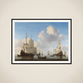 Dutch Ships in a Calm Sea framed