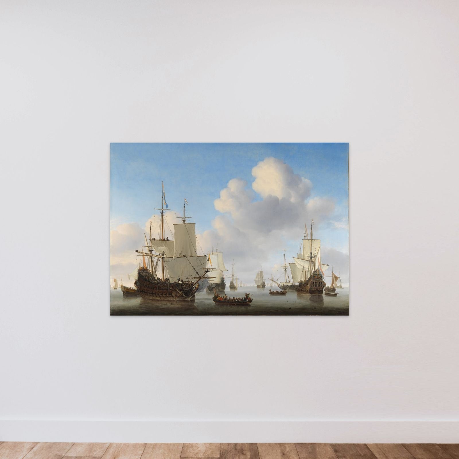 Dutch Ships in a Calm Sea unframed — shown to scale