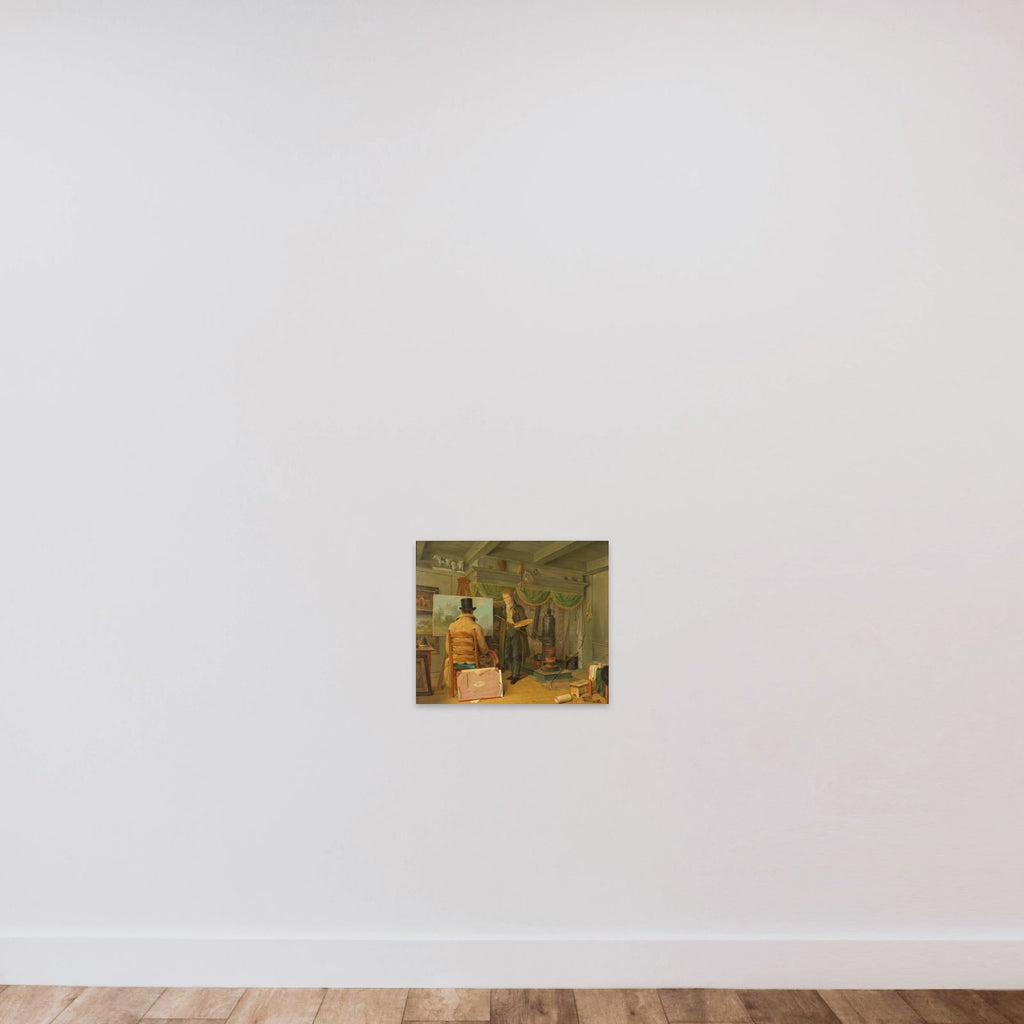 The Painter in his Studio unframed — shown to scale