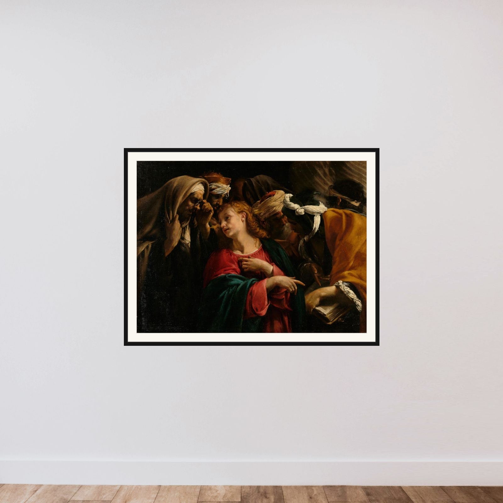 Christ among the Doctors framed — shown to scale