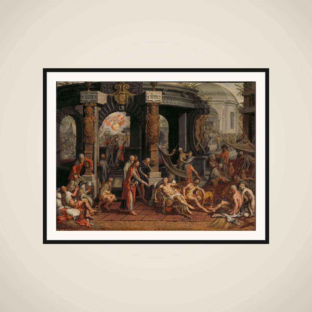 Healing of the paralized man at the pool of Bethesda framed