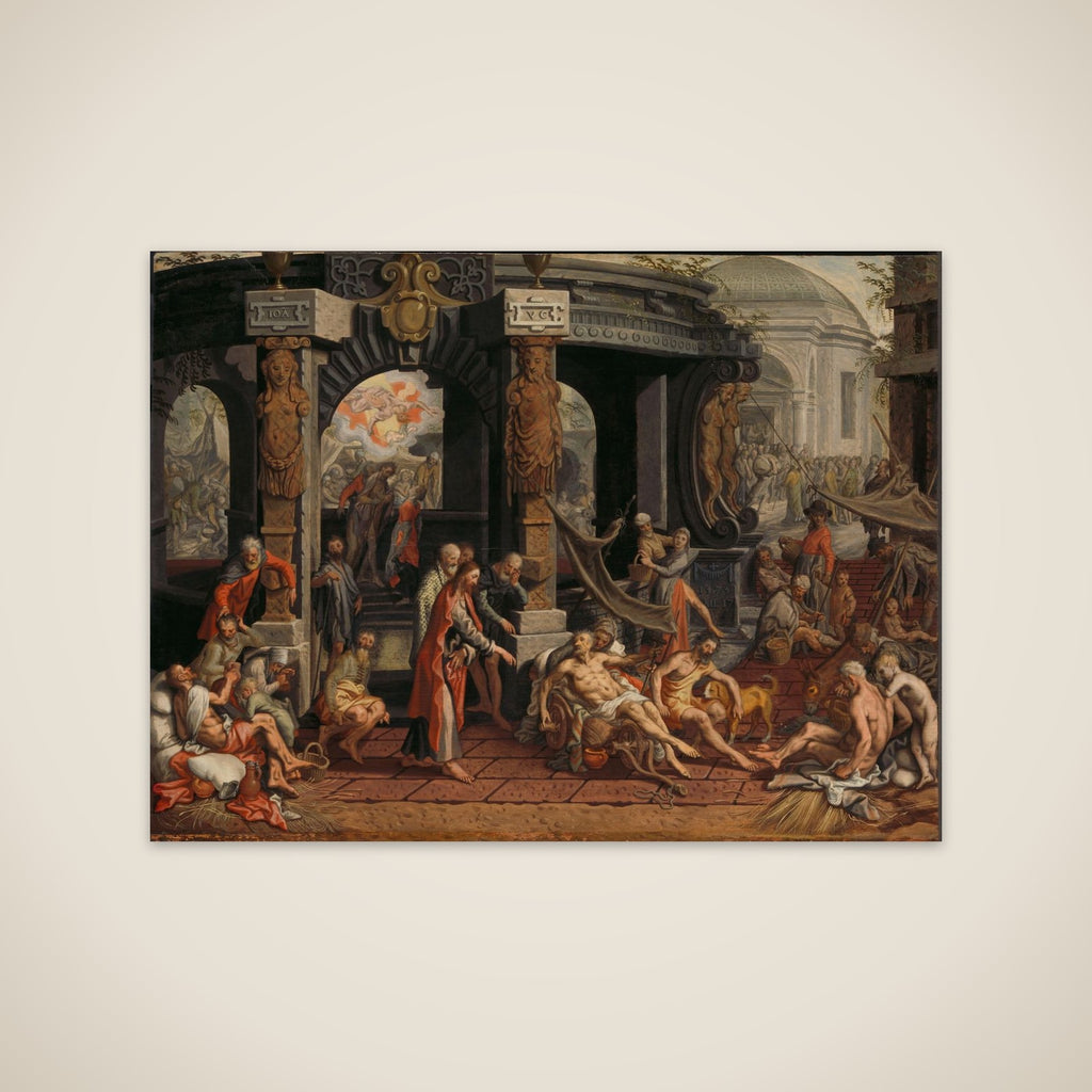 Healing of the paralized man at the pool of Bethesda unframed print