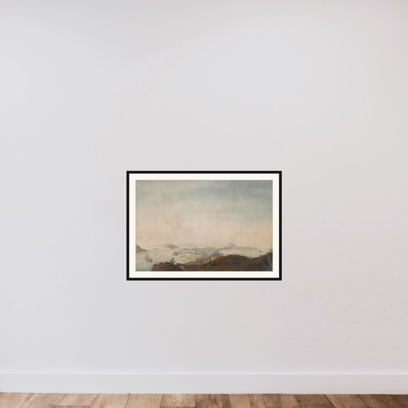 Three Views of the Pearl River: Canton, Macao, Whampoa framed — shown to scale