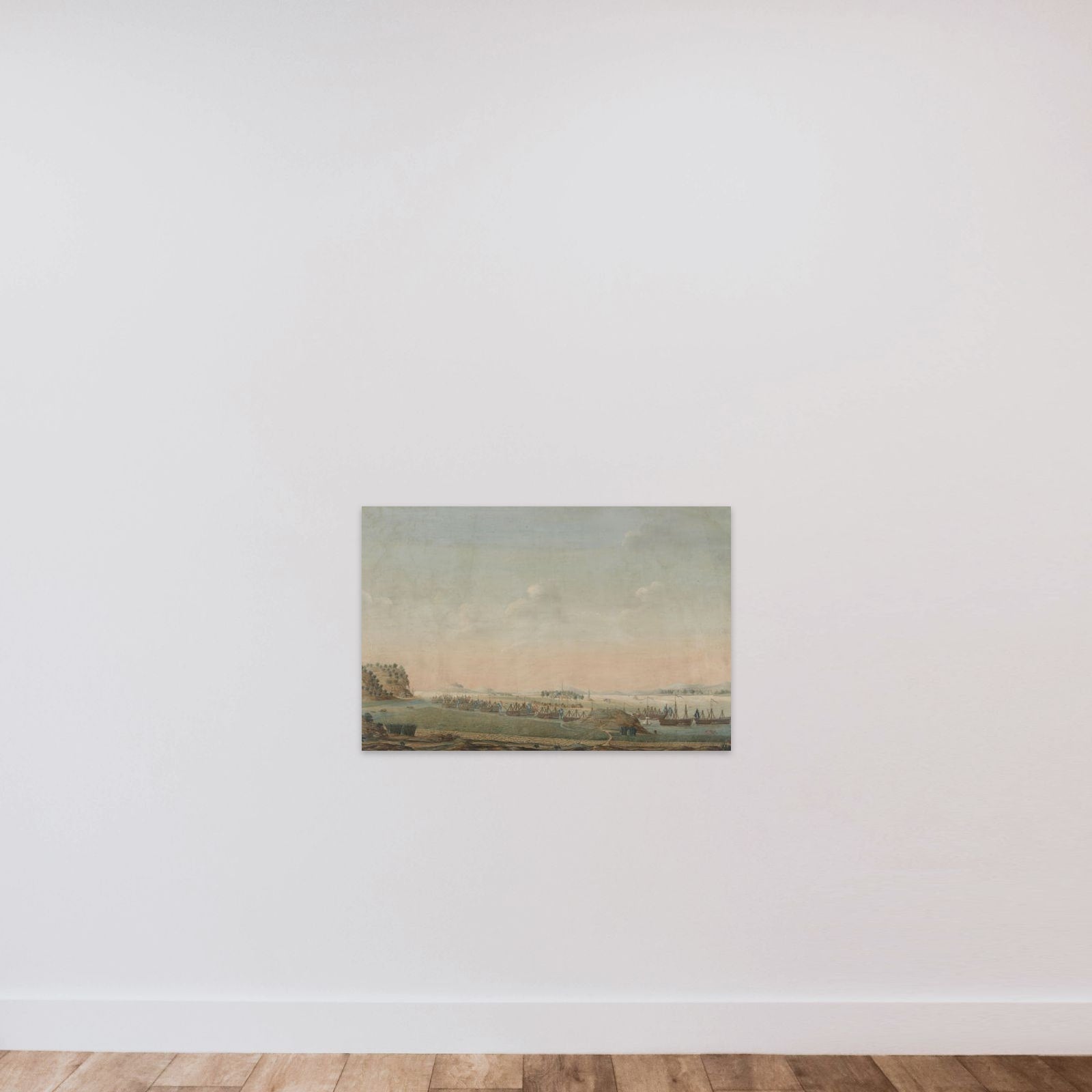 Three Views of the Pearl River: Canton, Macao, Whampoa unframed — shown to scale