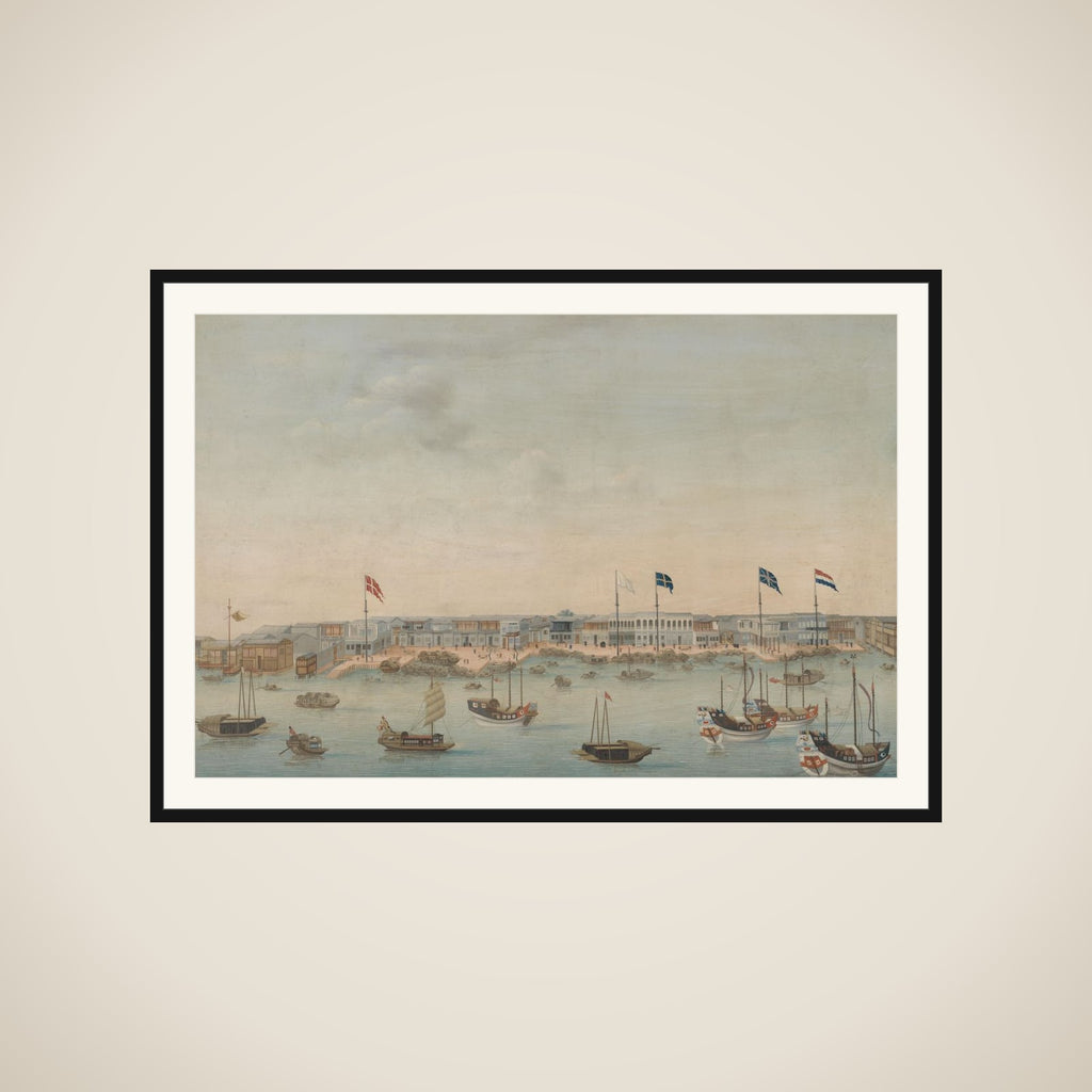 Three Views of the Pearl River: Canton, Macao, Whampoa framed