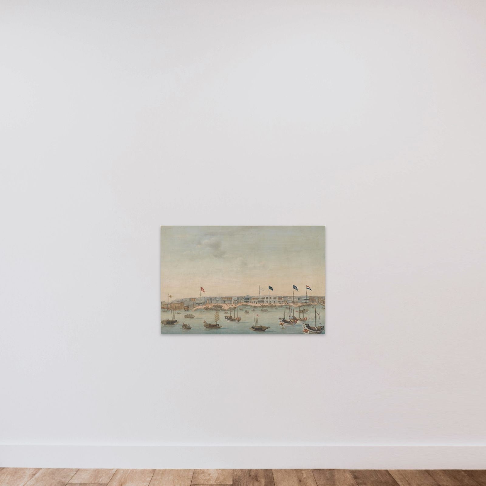 Three Views of the Pearl River: Canton, Macao, Whampoa unframed — shown to scale