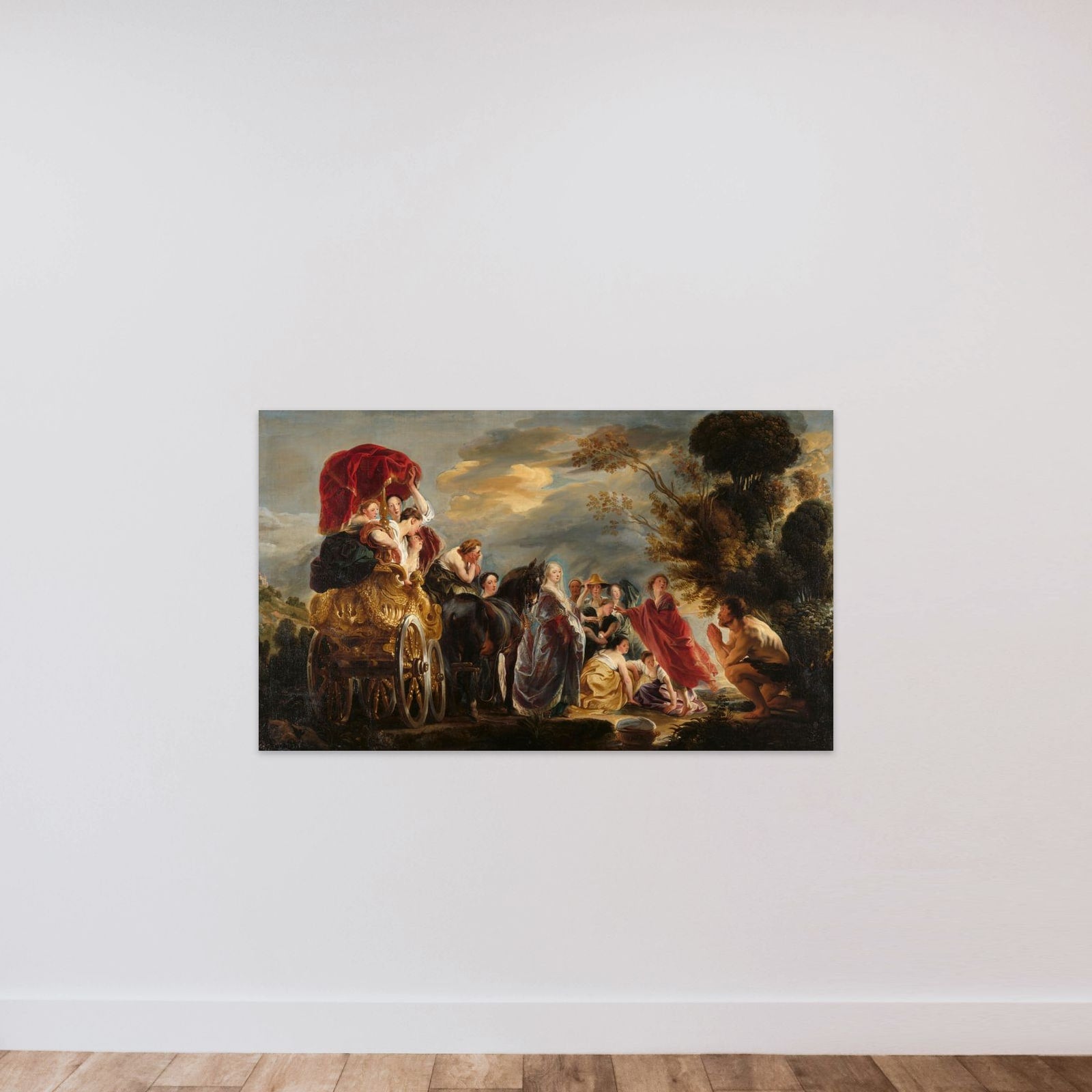The Meeting of Odysseus and Nausicaa unframed — shown to scale