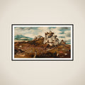 Landscape with an Episode from the Conquest of America framed