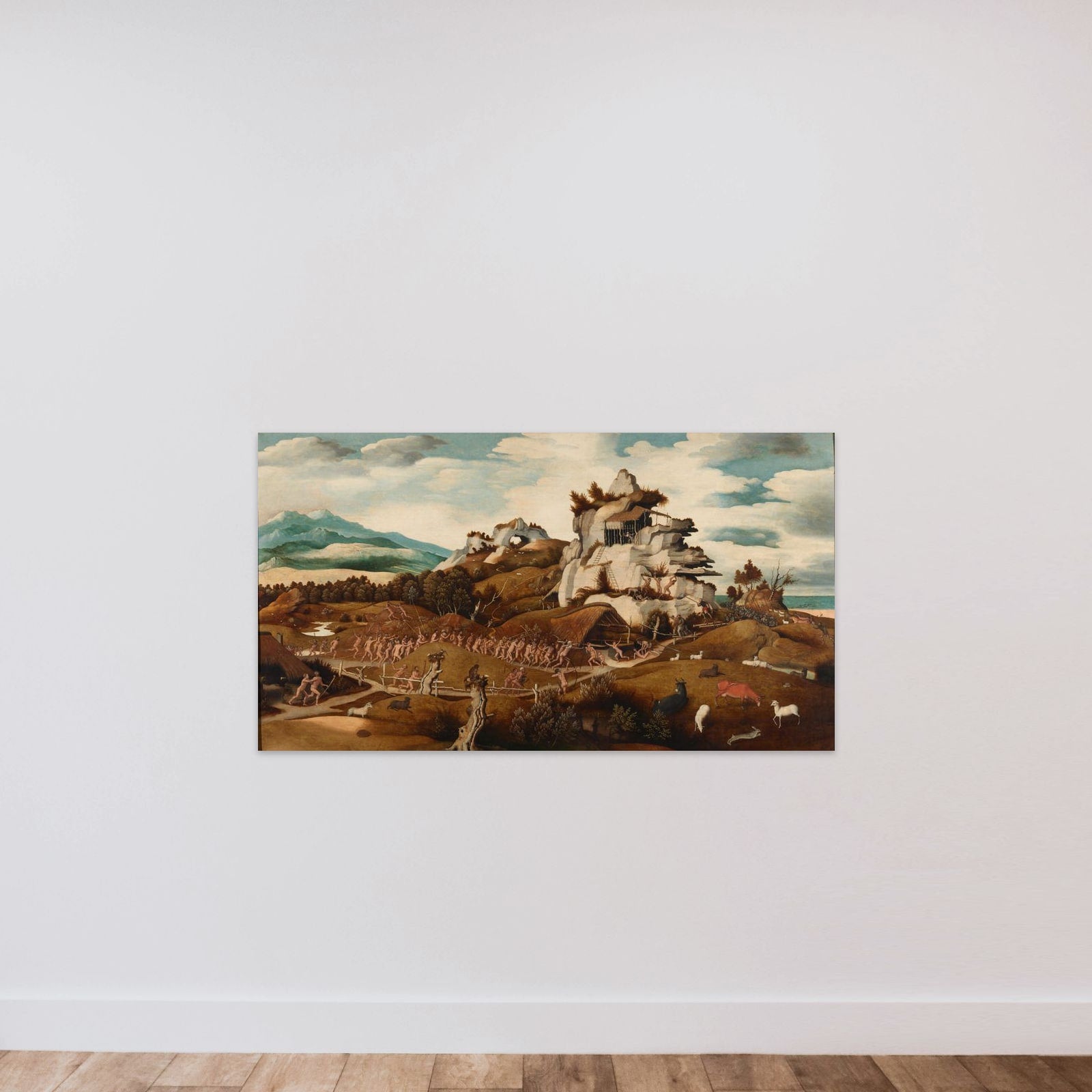 Landscape with an Episode from the Conquest of America unframed — shown to scale