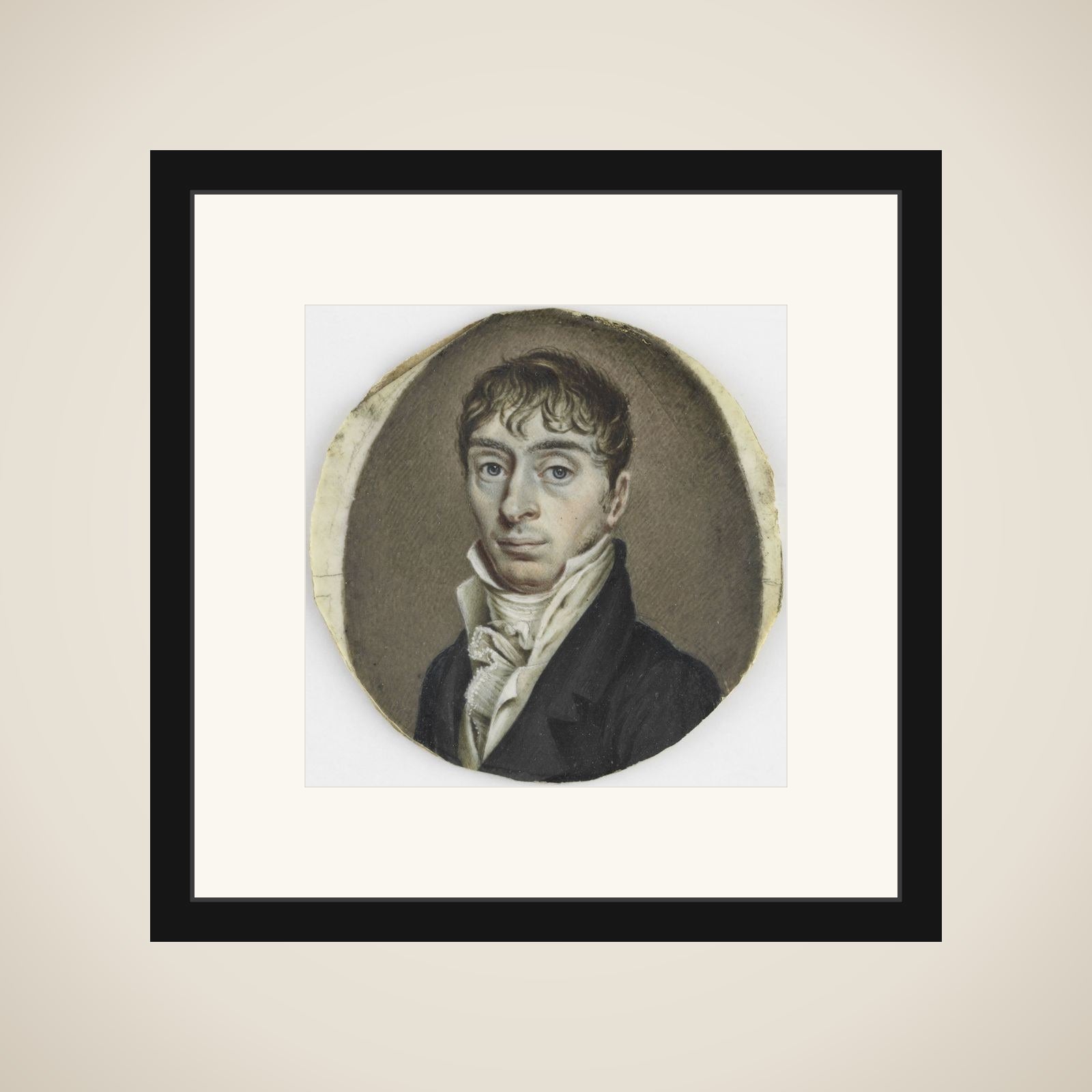 Portrait of an unknown man framed