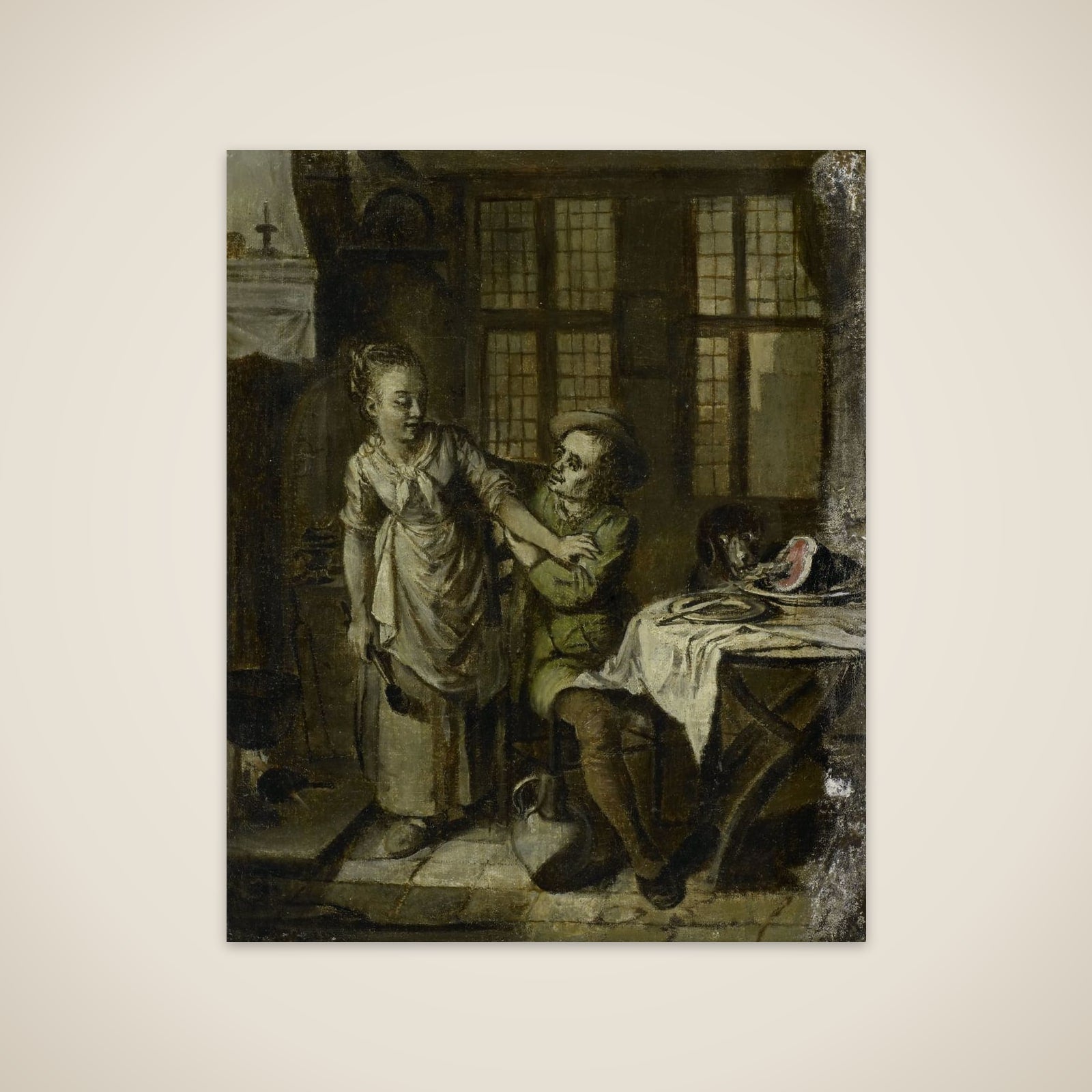 Gallant Scene in a Kitchen Interior unframed print