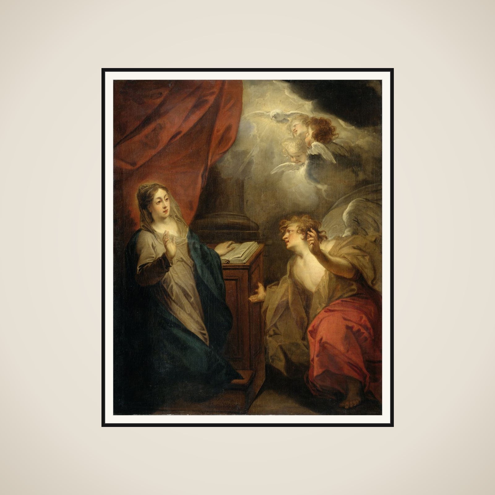 Annunciation to the Virgin framed