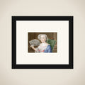 Portrait of een dame with waaier framed