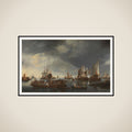 Harbor with Sailboats and Ferry Boat framed